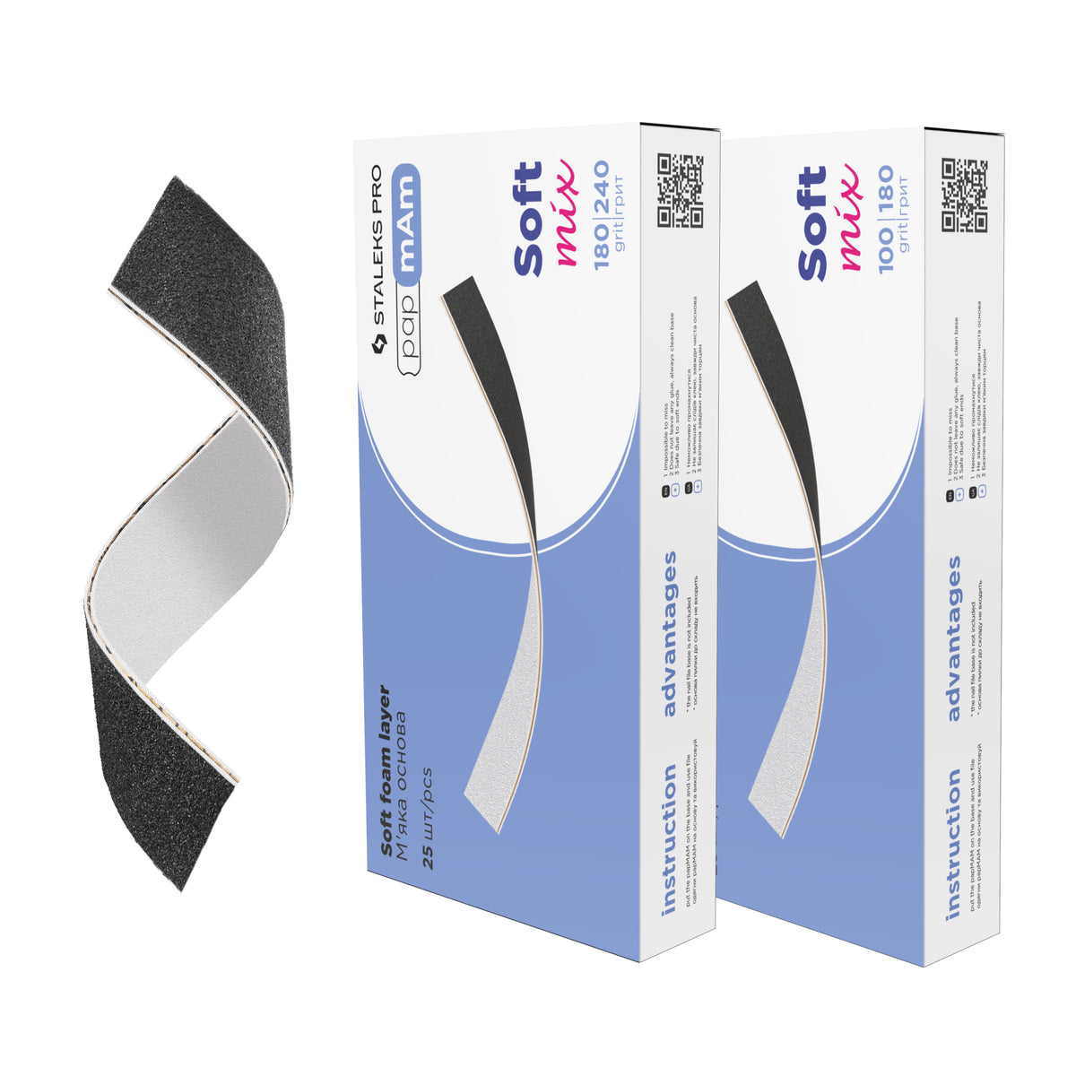 Two Sided File Disposable double-sided files papmAm on a SOFT base Mix Expert 20 (25 ...